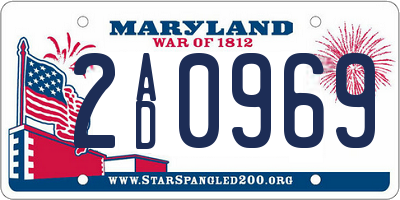 MD license plate 2AD0969