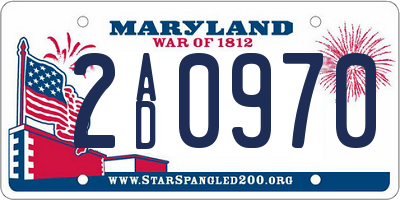 MD license plate 2AD0970