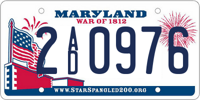 MD license plate 2AD0976