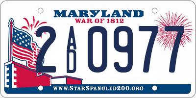 MD license plate 2AD0977