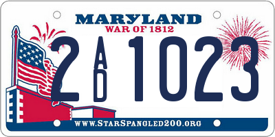 MD license plate 2AD1023