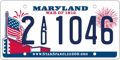 MD license plate 2AD1046