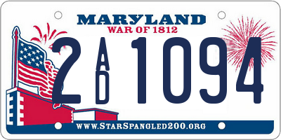 MD license plate 2AD1094
