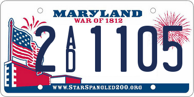 MD license plate 2AD1105