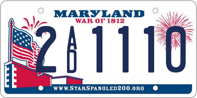 MD license plate 2AD1110