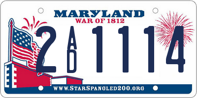 MD license plate 2AD1114