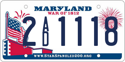 MD license plate 2AD1118