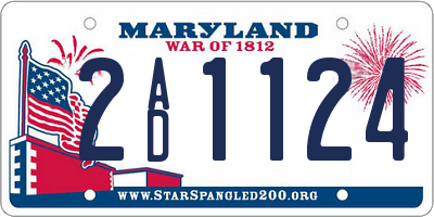 MD license plate 2AD1124