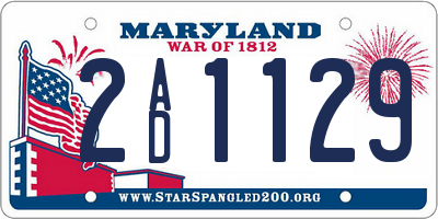 MD license plate 2AD1129