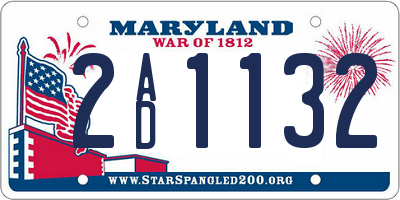 MD license plate 2AD1132