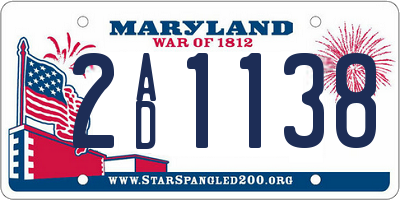 MD license plate 2AD1138
