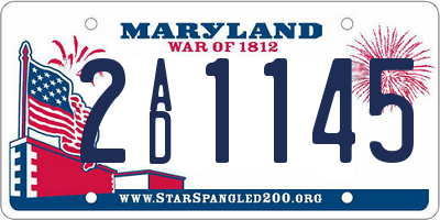MD license plate 2AD1145
