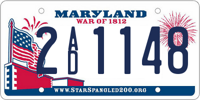 MD license plate 2AD1148