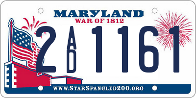 MD license plate 2AD1161