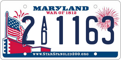 MD license plate 2AD1163