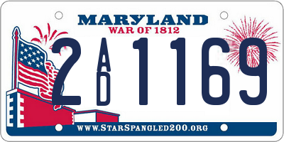 MD license plate 2AD1169