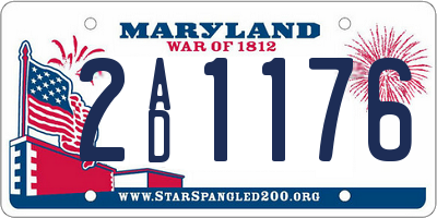 MD license plate 2AD1176