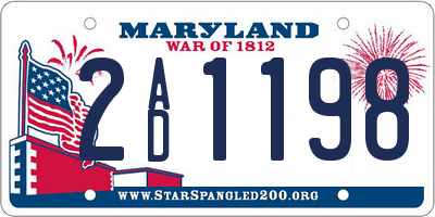 MD license plate 2AD1198