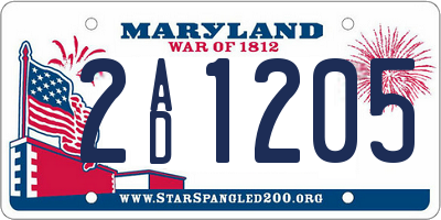 MD license plate 2AD1205