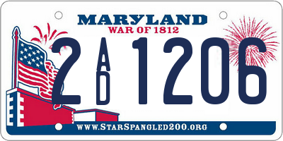 MD license plate 2AD1206