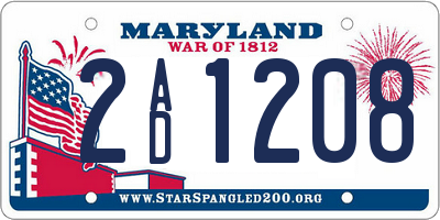 MD license plate 2AD1208