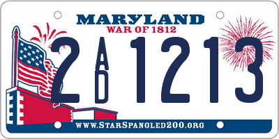 MD license plate 2AD1213