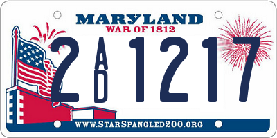 MD license plate 2AD1217