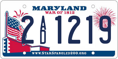 MD license plate 2AD1219