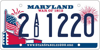 MD license plate 2AD1220