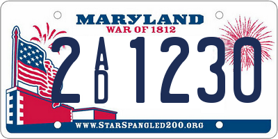 MD license plate 2AD1230