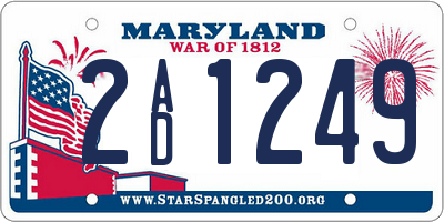 MD license plate 2AD1249