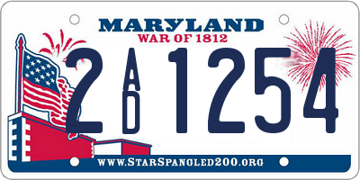 MD license plate 2AD1254