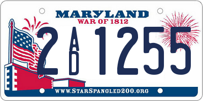 MD license plate 2AD1255