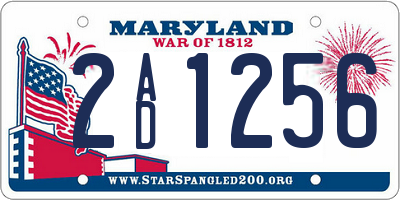 MD license plate 2AD1256
