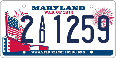MD license plate 2AD1259