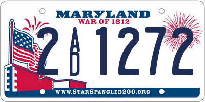 MD license plate 2AD1272