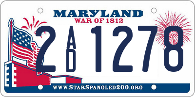 MD license plate 2AD1278