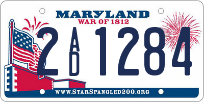 MD license plate 2AD1284