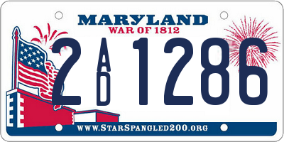 MD license plate 2AD1286