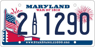 MD license plate 2AD1290