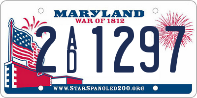 MD license plate 2AD1297