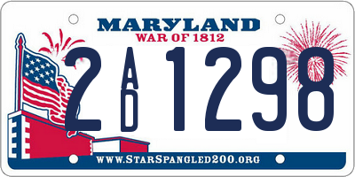 MD license plate 2AD1298