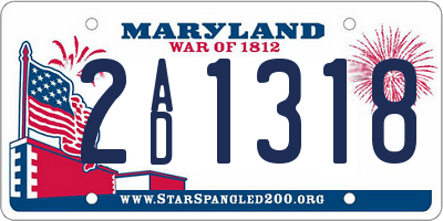 MD license plate 2AD1318