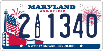 MD license plate 2AD1340