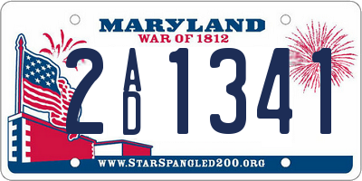 MD license plate 2AD1341