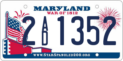 MD license plate 2AD1352