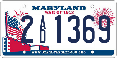 MD license plate 2AD1369