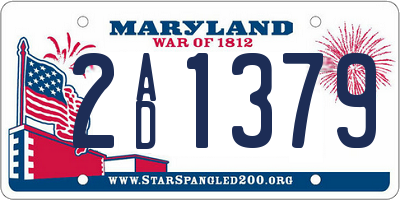 MD license plate 2AD1379