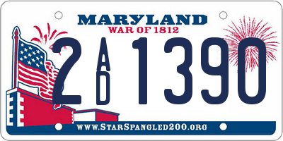 MD license plate 2AD1390