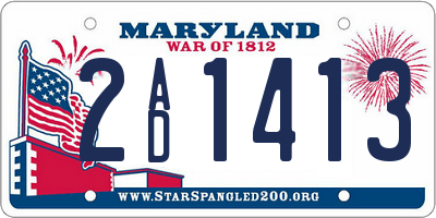 MD license plate 2AD1413